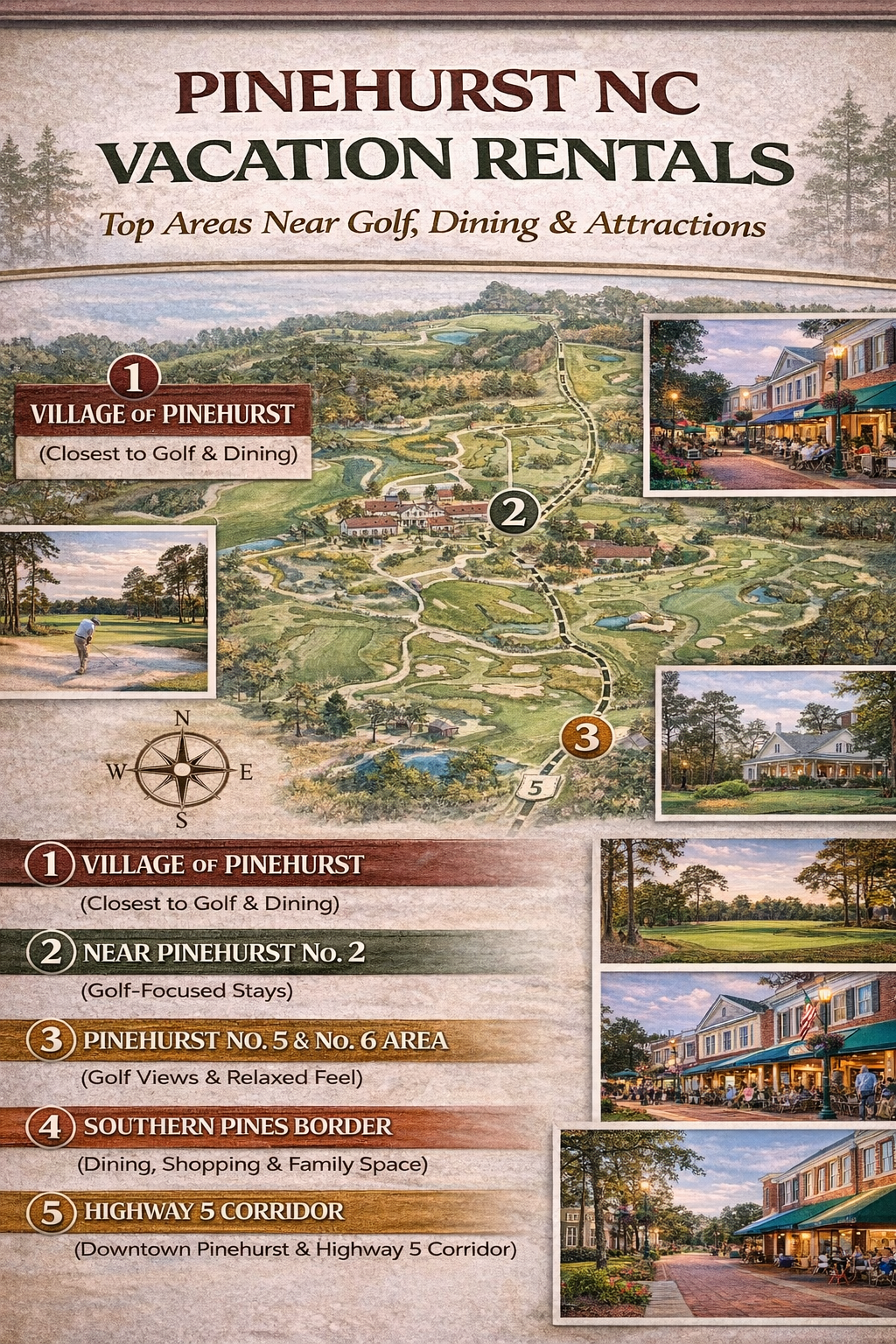 Pinehurst NC Vacation Rentals: Top Areas Near Golf, Dining & Attractions